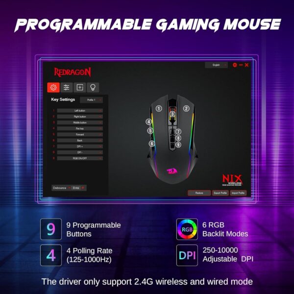⁦M914 Triple Mode Gaming Mouse⁩ - الصورة ⁦4⁩
