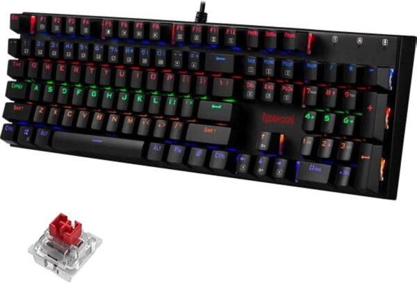 K565R RUDRA Rainbow Backlit Mechanical Gaming Keyboard Red SWITCH