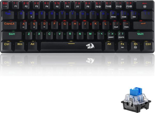 K613 JAX Gaming Mechanical Keyboard - Blue Switch HotSwappable - Rainbow Led Lighting - English and Arabic (Black)