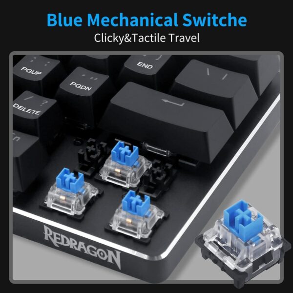 ⁦K613 JAX Gaming Mechanical Keyboard - Blue Switch HotSwappable - Rainbow Led Lighting - English and Arabic (Black)⁩ - الصورة ⁦2⁩