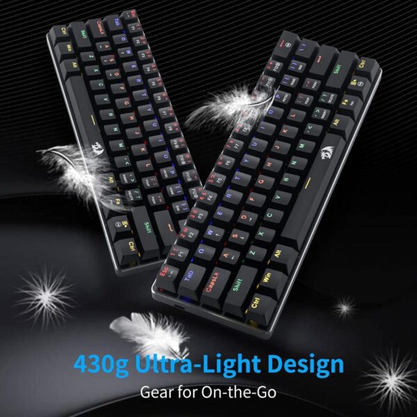 ⁦K613 JAX Gaming Mechanical Keyboard - Blue Switch HotSwappable - Rainbow Led Lighting - English and Arabic (Black)⁩ - الصورة ⁦6⁩