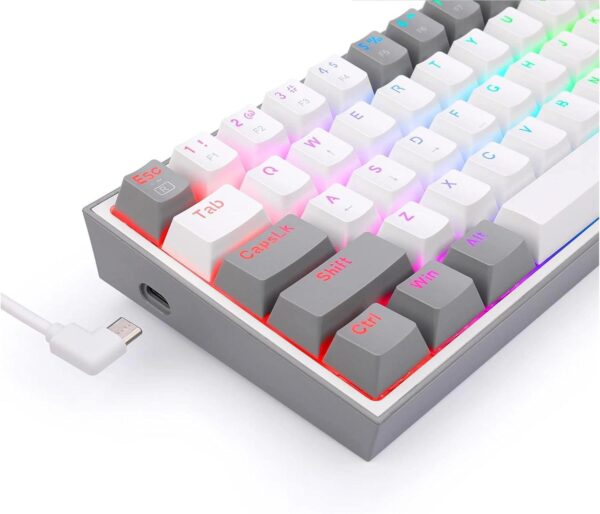 ⁦K617 Fizz RGB White-Grey Mechanical Tournament Keyboard 60%⁩ - الصورة ⁦3⁩