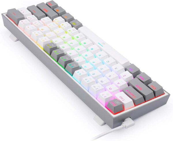 ⁦K617 Fizz RGB White-Grey Mechanical Tournament Keyboard 60%⁩ - الصورة ⁦4⁩