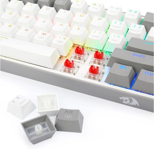 ⁦K617 Fizz RGB White-Grey Mechanical Tournament Keyboard 60%⁩ - الصورة ⁦5⁩