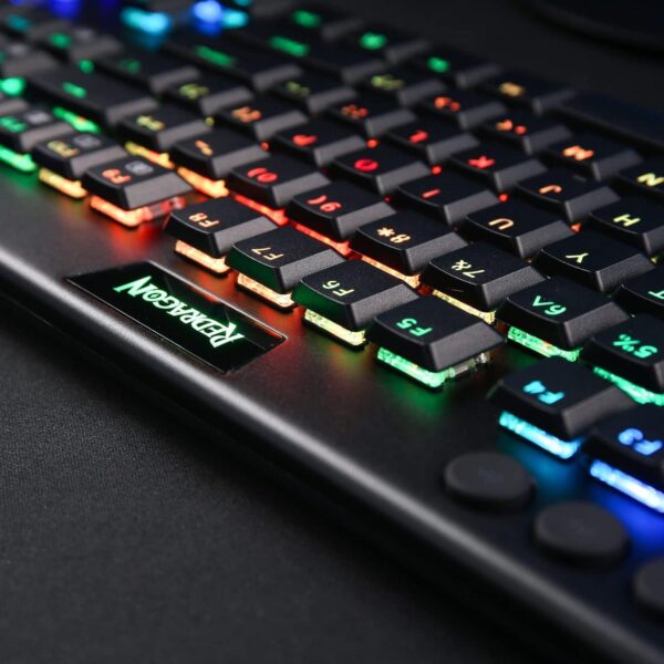 K619 Horus RGB Mechanical Keyboard, Ultra-Thin Designed Wired Gaming Keyboard w/Low Profile Keycaps, Dedicated Media Control & Linear Red Switch, Pro Software Supported - Image 5