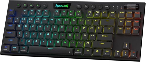 K621 Horus TKL Wireless RGB Mechanical Keyboard - Wireless 2.4Ghz / Bluetooth 5.0 / Wired Type C - Low Profile Red Switches Linear - Three Modes 80% Ultra Thin Low Profile - Black - Image 2
