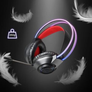 H231 Gaming Headset, RGB, 3.5mm+USB Connection, Black