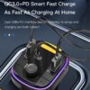 Y45 Bluetooth 5.0 Wireless FM Transmitter PD + QC 3.0 Dual USB Car Charger with Colorful Light