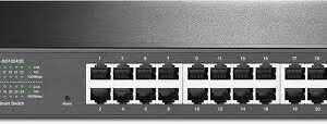 24-Port Gigabit Switch, 16 Gigabit RJ45 Ports, 1U 13-inch Rack-mountable Steel Case