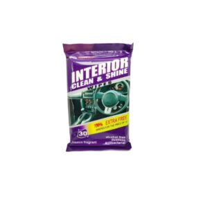 Car Interior Freshener Cleaning Wipes from Dirt and Dust - Car Dashboard, Wheel, Seats & More - Cleaning for Cars, Trucks, Motorcycles - Pack of 30 Wipes - Jasmine Scent